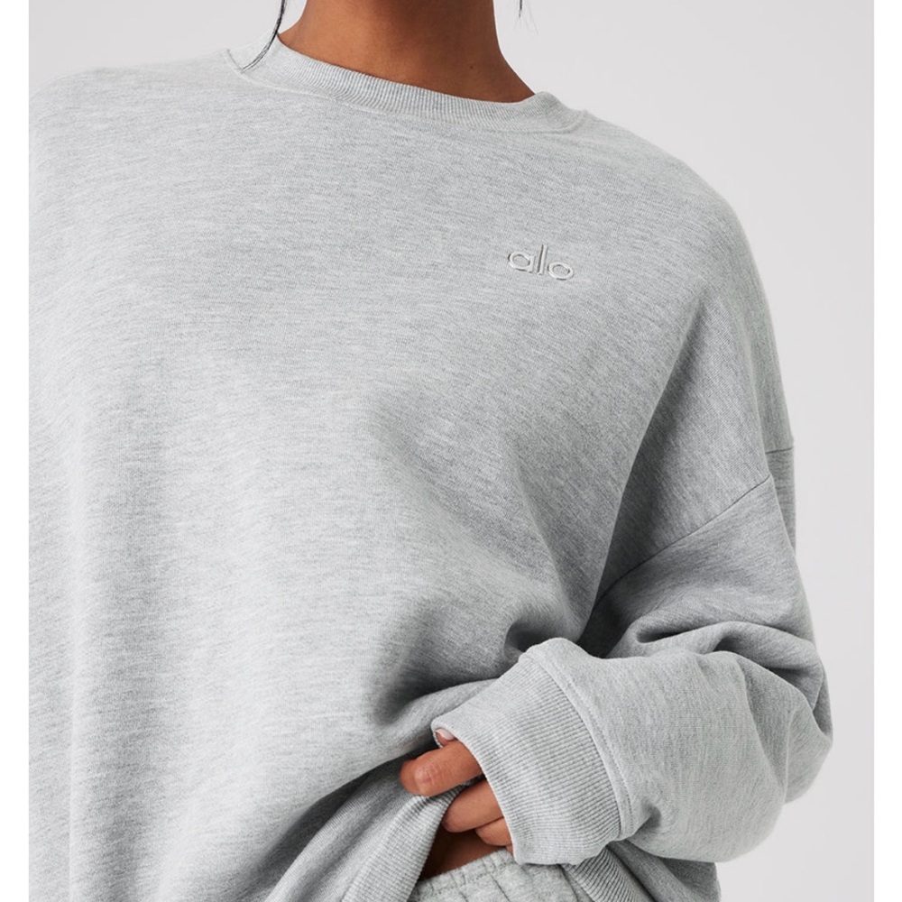 ALO Yoga Gray Crew Neck Sweater